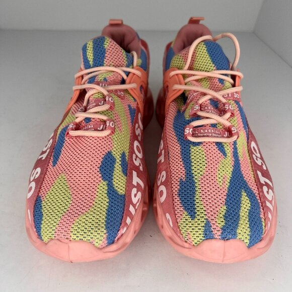 Just SoSo Womens Pink Tie Dye Mesh Lace Up Low Top Size 9.5 Running Shoes - Picture 3 of 10